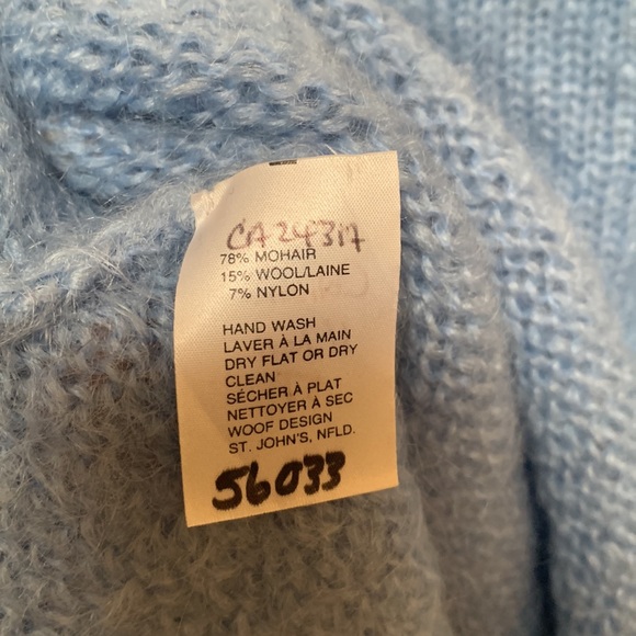 Mohair Wool Blue Sweater, fits size L comfortably - Picture 3 of 3